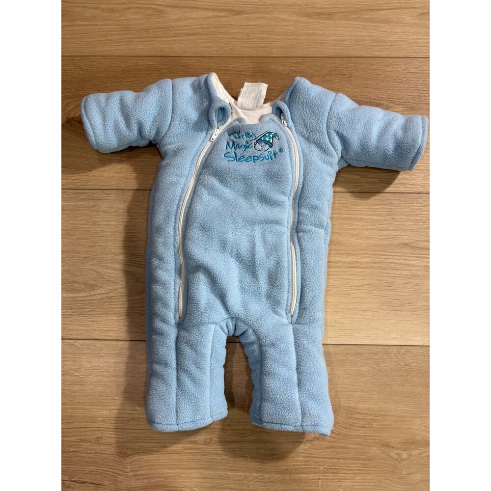 Baby Merlin's Magic Sleepsuit Small 3-6 Months 12-18 lbs Blue Fleece Winter
